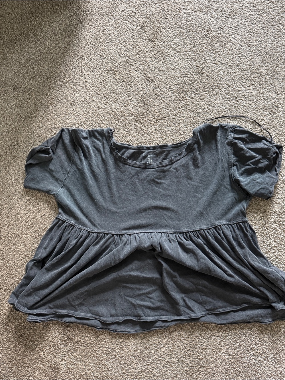 Free People Grey Odyssey Boho Babydoll Tunic